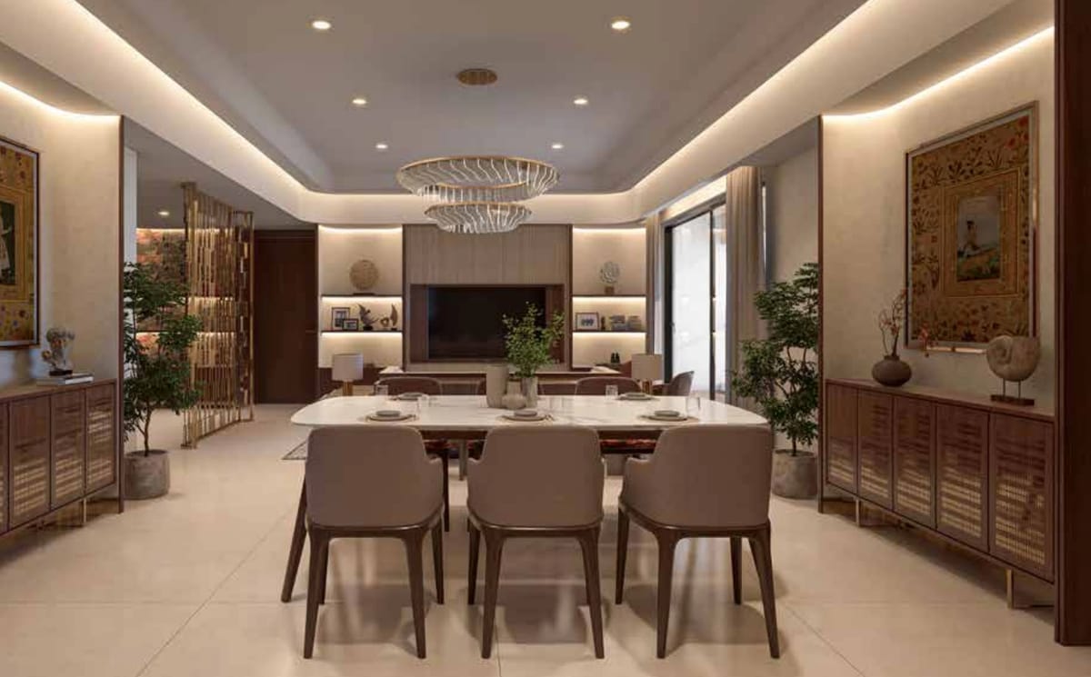 A furnished dining area, artist's impression