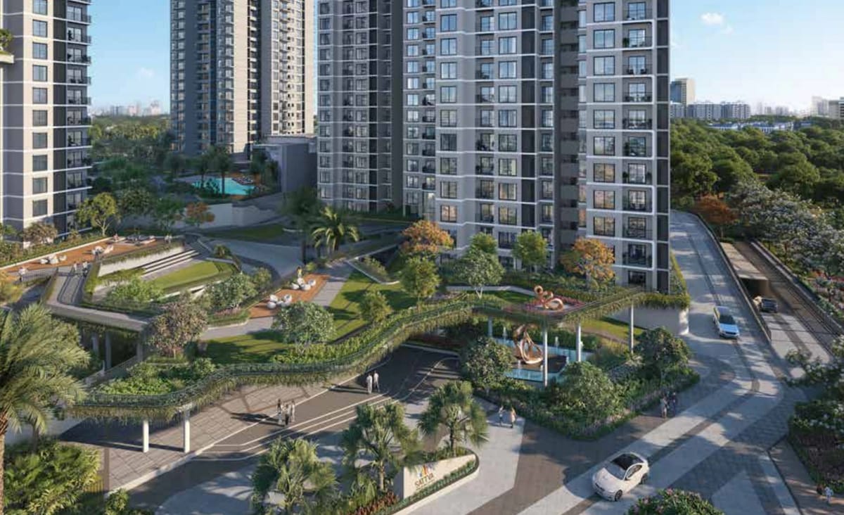 The garden court between the towers, artist's impression