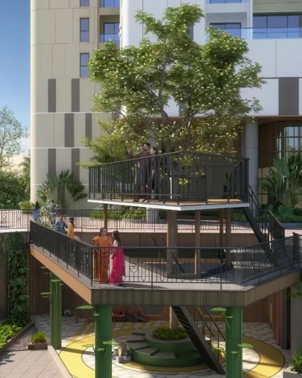 Sattva Aaranya tree deck raised among the trees, artist's impression