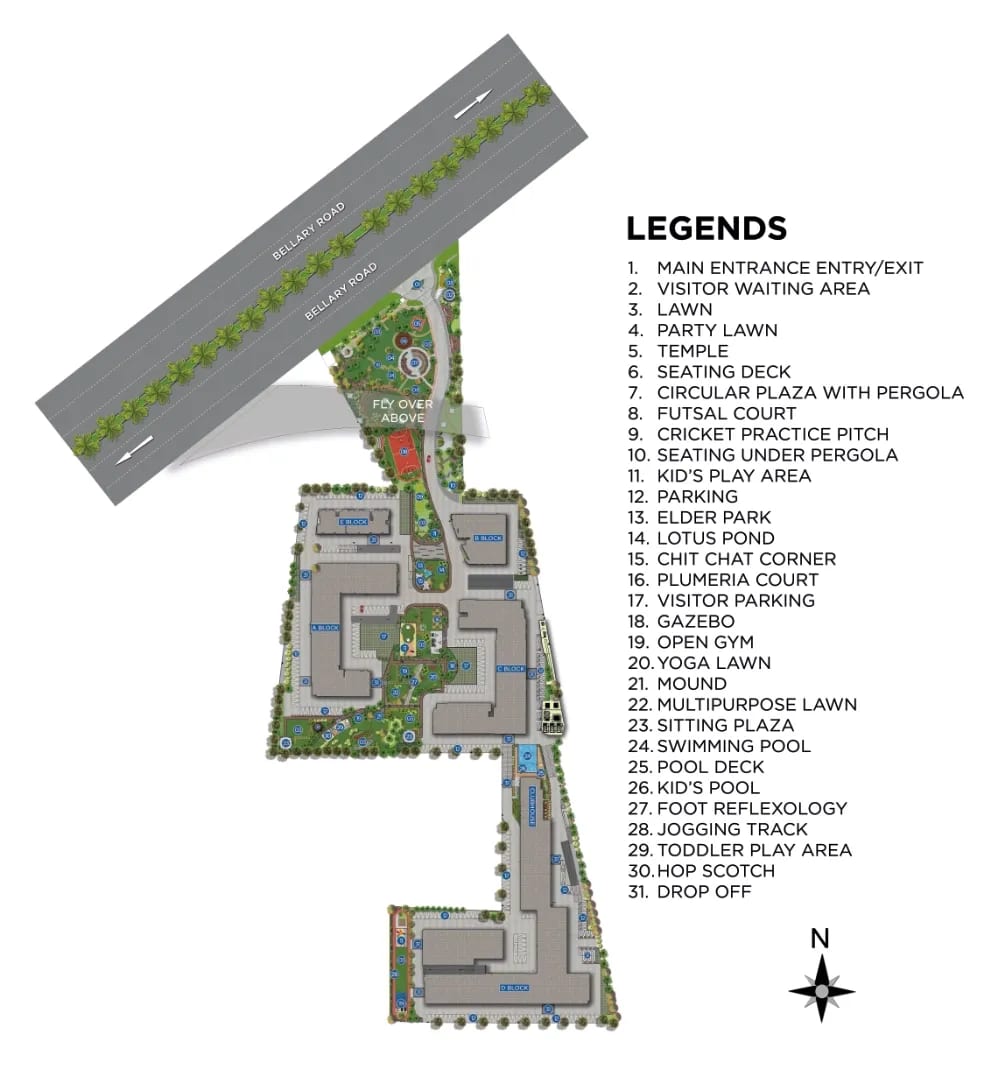 Sattva Aeropolis master plan with its legend