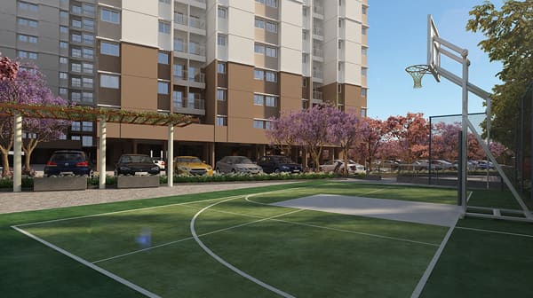 The multi purpose court at Sattva Ashraya, artist's impression