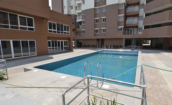 The swimming pool at Sattva Ashraya, site photo