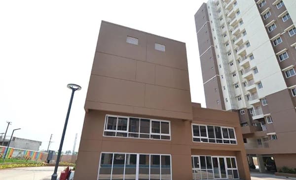 The clubhouse of Sattva Ashraya from the garden side, site photo