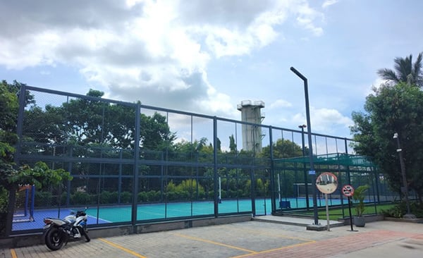 Sattva Bliss multipurpose court and cricket pitch, site photo