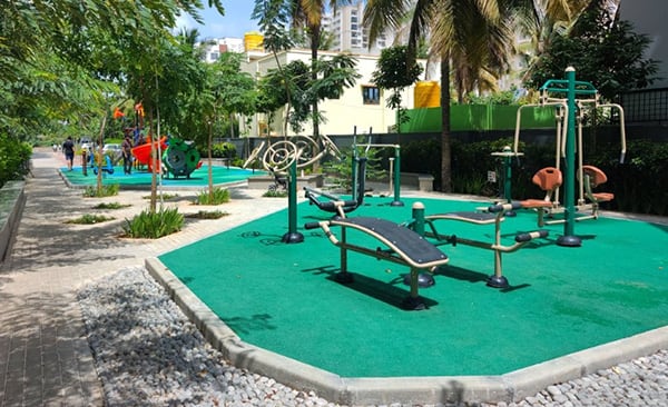 Sattva Bliss outdoor gym, site photo