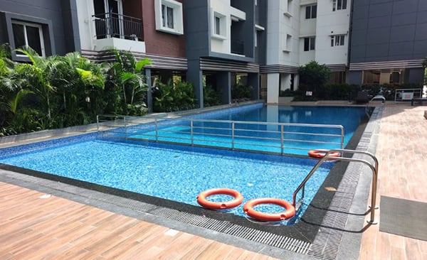 Sattva Bliss swimming pool, site photo