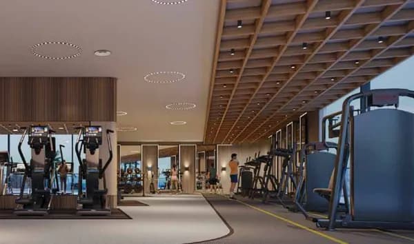 A gym in a Sattva City clubhouse, artist's impression