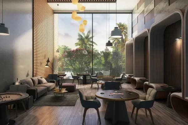 The cards room in the Sattva Forest Ridge clubhouse, artist's impression