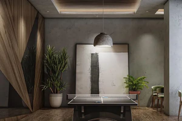 The table tennis room in the Sattva Forest Ridge clubhouse, artist's impression