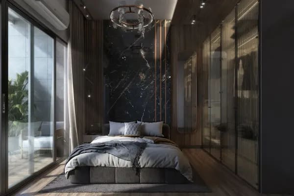 A second bedroom in a Sattva Forest Ridge home, artist's impression