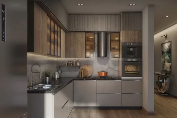 The kitchen of a Sattva Forest Ridge home, artist's impression