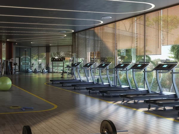 The gym in the clubhouse at Sattva Green Groves, artist's impression