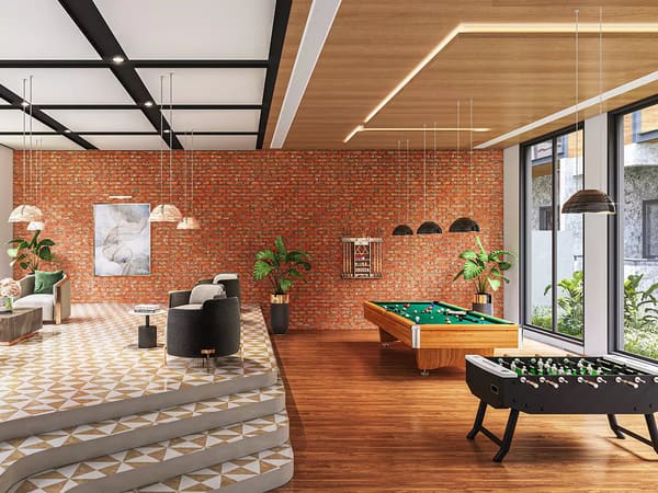 The games room in the clubhouse at Sattva Green Groves, artist's impression