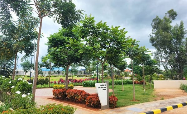 Park 15 at Sattva Green Groves, site photo, September 2026