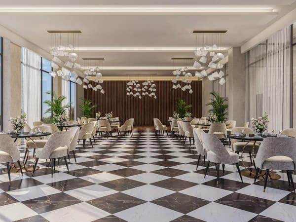 A party hall in the clubhouse, artist's impression