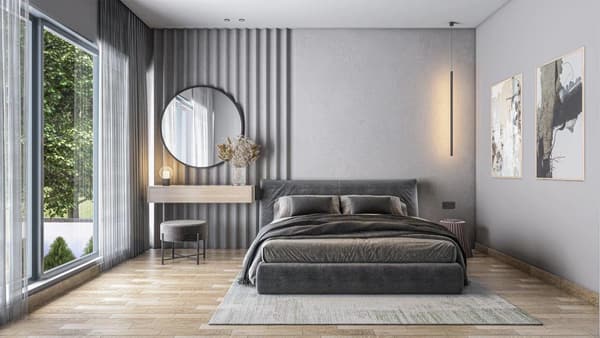 A bedroom, artist's impression