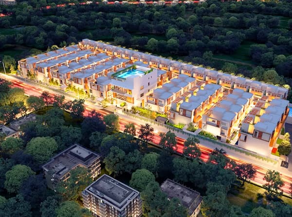 Sattva La Vita at dusk, seen from above, artist's impression