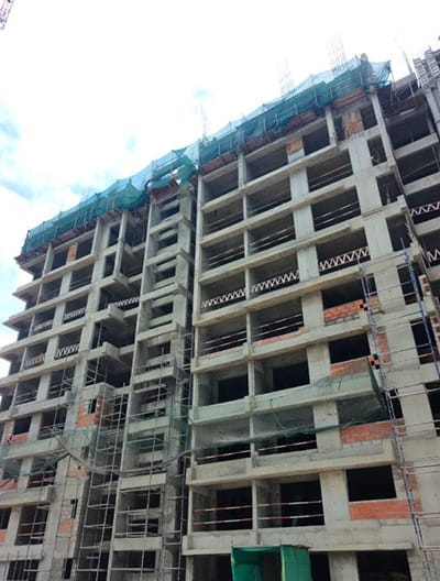 A Phase II tower with its upper slabs being cast, September 2026 site photo