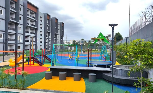 The kids' play zone at Sattva SimpliCity, site photo from the developer