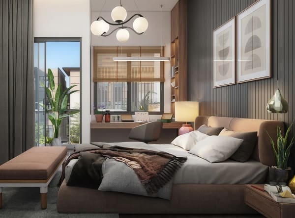 A master bedroom at Sattva Springs, artist's impression