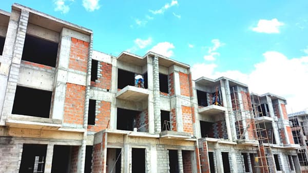 Block 5 at Sattva Springs with block work completed, a site photo from September 2026