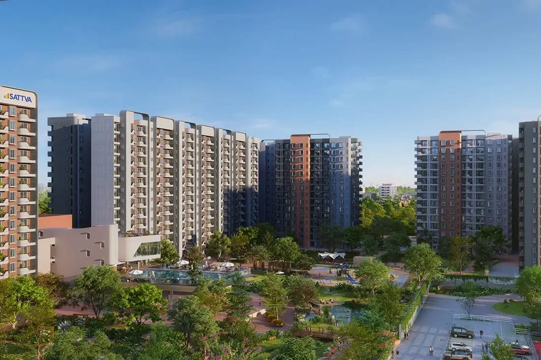 Sattva Vasanta Skye: The wings around the central landscape, artist's impression